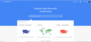 Online research tool that analyzes popularity of search queries in Google